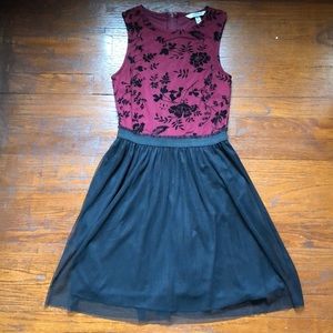 a burgundy red and black dress. worn once